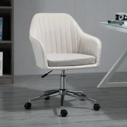 Silla de Oficina Silla de Escritorio Giratoria con Altura Ajustable y Reposabrazos para Estudio Tocador 61x59x96... - Ogal.Es