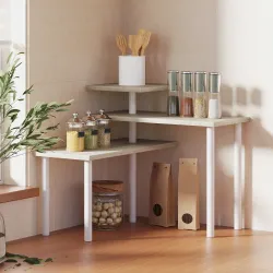 Estantería de Cocina de 3 Niveles con 3 Baldas Giratorias Marco de Metal y Diseño Escalonado para Comedor Salón ... - Ogal.Es
