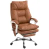 Silla de Escritorio con Soporte Lumbar Inflable Tapizada en PU Reposapiés Respaldo Reclinable Altura Ajustable M... - Ogal.Es