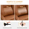 Silla de Escritorio con Soporte Lumbar Inflable Tapizada en PU Reposapiés Respaldo Reclinable Altura Ajustable M... - Ogal.Es