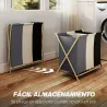 Cesto para Ropa Sucia Plegable con 3 Compartimentos Capacidad 129L con Marco de Bambú y Bolsas Extraíbles Multic... - Ogal.Es