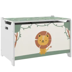 Caja de Almacenaje Juguetes 53L Baúl Juguetes Infantil con Tapa Abatible y Pistón de Gas para Sala de Juegos Verde - Ogal.Es