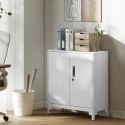 Armario Archivador Metálico con 2 Puertas Cerradura Estante Fácil Montaje para Oficina Estudio Garaje 80x35x91 c... - Ogal.Es