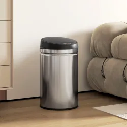 Cubo de Basura Cocina Automático 30 L Sensor Infrarrojo Cierre Automático Antihuellas Acero Inoxidable Plata - Ogal.Es