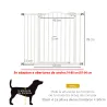 Barrera de Seguridad para Perros 74-94 cm con Extensión Montaje a Presión Doble Bloqueo para Puerta Escalera Blanco - Ogal.Es