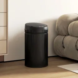 Cubo de Basura Cocina Automático 30 L Sensor Infrarrojo Cierre Automático Antihuellas Acero Inoxidable Negro - Ogal.Es