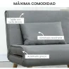 Sillón Cama Individual 3 en 1 Sofá Cama Plegable con Respaldo Ajustable y Cojín para Sala Dormitorio 90x78x79 cm... - Ogal.Es