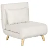Sillón Cama Individual 2 en 1 Sofá Cama Plegable con Respaldo Ajustable y Cojín para Sala Dormitorio 72x78x79 cm... - Ogal.Es
