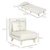 Sillón Cama Individual 2 en 1 Sofá Cama Plegable con Respaldo Ajustable y Cojín para Sala Dormitorio 72x78x79 cm... - Ogal.Es