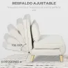 Sillón Cama Individual 2 en 1 Sofá Cama Plegable con Respaldo Ajustable y Cojín para Sala Dormitorio 72x78x79 cm... - Ogal.Es
