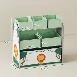Estantería Infantil para Juguetes de 3 Niveles con 6 Cajas Extraíbles de Tela no Tejida para Guardería 63x30x66 ... - Ogal.Es
