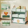 Estantería Infantil para Juguetes de 3 Niveles con 6 Cajas Extraíbles de Tela no Tejida para Guardería 63x30x66 ... - Ogal.Es