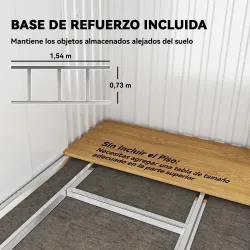 Cobertizo de Jardín 195x122x181,5 cm con Puertas Correderas 2 Ventanas y Ganchos para Almacenar Herramientas Verde - Ogal.Es