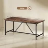 Mesa de Comedor Rectangular para 6-8 Personas Estilo Industrial con Patas de Metal 180x80x75,5 cm Marrón Rústico - Ogal.Es