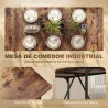 Mesa de Comedor Rectangular para 6-8 Personas Estilo Industrial con Patas de Metal 180x80x75,5 cm Marrón Rústico - Ogal.Es