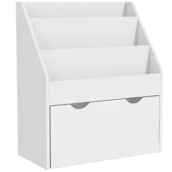 Librería Infantil de 4 Niveles Estantería para Libros Infantil con 3 Estantes y 1 Cajón con Ruedas 62,5x30x70 cm... - Ogal.Es