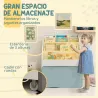 Librería Infantil de 4 Niveles Estantería para Libros Infantil con 3 Estantes y 1 Cajón con Ruedas 62,5x30x70 cm... - Ogal.Es