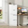 Mueble Archivador con 4 Cajones Cerraduras Carpetas A4 y Carta 40x40x131 cm Blanco - Ogal.Es