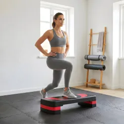Step de Aeróbic para Fitness Antideslizante con Altura Regulable 3 Niveles 10/15/20 cm Carga 150 kg 80x31x20 cm ... - Ogal.Es