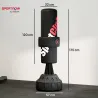 Saco de Boxeo de Pie 175 cm para Adultos Altura Ajustable de Banda Base Rellenable con Ventosas Amortiguador Negro - Ogal.Es