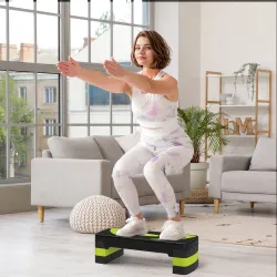 Step de Aeróbic para Fitness Antideslizante con Altura Regulable 3 Niveles 10/15/20 cm Carga 150 kg 80x31x20 cm ... - Ogal.Es