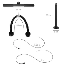 Sistema de Polea de Cable de Peso para Gimnasio para Tracción LAT Rizo de Bíceps Tríceps Brazo Hombros y Espalda - Ogal.Es