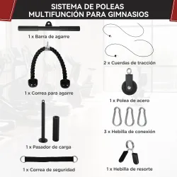 Sistema de Polea de Cable de Peso para Gimnasio para Tracción LAT Rizo de Bíceps Tríceps Brazo Hombros y Espalda - Ogal.Es