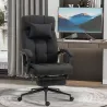 Silla de Escritorio Reclinable con Altura Ajustable Reposapiés Reposacabezas y Reposabrazos 66x76x112-120 cm Negro - Ogal.Es