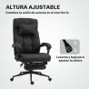 Silla de Escritorio Reclinable con Altura Ajustable Reposapiés Reposacabezas y Reposabrazos 66x76x112-120 cm Negro - Ogal.Es