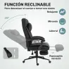 Silla de Escritorio Reclinable con Altura Ajustable Reposapiés Reposacabezas y Reposabrazos 66x76x112-120 cm Negro - Ogal.Es