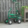 Asiento de Jardín con Ruedas Asiento Giratorio y Ajustable en Altura Bandeja de Herramientas Cesta para Exterior... - Ogal.Es