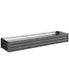 Jardinera Exterior Grande Rectangular de Acero Galvanizado Huerto Urbano con Base Abierta 240x60x30 cm Gris Oscuro - Ogal.Es