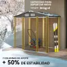 Caseta de Jardín Exterior 190x131x188 cm Cobertizo Metálico con 2 Ventilaciones y Puerta para Herramientas Gris - Ogal.Es