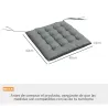 Juego de 6 Cojines para Sillas de Comedor 40x40 cm 6 Piezas Cojines para Sillas de Jardín Acolchados con Cintas ... - Ogal.Es
