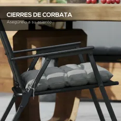 Juego de 6 Cojines para Sillas de Comedor 40x40 cm 6 Piezas Cojines para Sillas de Jardín Acolchados con Cintas ... - Ogal.Es