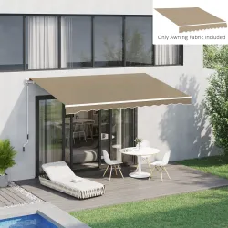 Techo de Repuesto para Toldo 382x240 cm Lona para Toldo con Dobladillo Protección UV Impermeable para Patio Beige - Ogal.Es