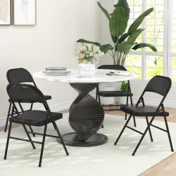 Juego de 4 Sillas Plegables Acolchadas con Respaldo y Estructura de Acero para Salón Comedor Cocina 45x46x78 cm ... - Ogal.Es
