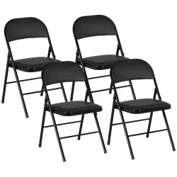 Juego de 4 Sillas Plegables Acolchadas con Respaldo y Estructura de Acero para Salón Comedor Cocina 45x46x78 cm ... - Ogal.Es