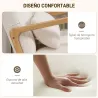 Silla Mecedora con Reposapiés Tapizado en Bouclé Cojín Acolchado y Reposabrazos y Patas de Madera Carga 120 kg B... - Ogal.Es
