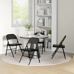 Juego de 4 Sillas Plegables Acolchadas con Respaldo y Estructura de Acero para Salón Comedor Cocina 45x46x78 cm ... - Ogal.Es