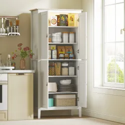 Alacena de Cocina Alta con Luz LED Sensor de Movimiento Iluminación Regulable en 3 Colores Blanco - Ogal.Es