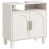 Mueble Bajo Lavabo con Estante Ajustable para Lavabos sin Pedestal 60x30x63 cm Blanco Crema - Ogal.Es