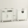 Mueble Bajo Lavabo con Estante Ajustable para Lavabos sin Pedestal 60x30x63 cm Blanco Crema - Ogal.Es