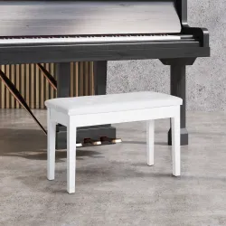 Taburete de Piano Banco de Teclado con Espacio de Almacenamiento Bajo del Asiento de Cuero Sintético 76x36x50 cm... - Ogal.Es