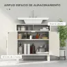 Mueble Bajo Lavabo con Estante Ajustable para Lavabos sin Pedestal 60x30x63 cm Blanco Crema - Ogal.Es