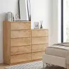 Cómoda 4 Cajones para Dormitorio Moderna Diseño sin Tiradores para Comedor Entrada 60x40x80 cm Madera Natural - Ogal.Es