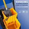 Cubo de Fregona 26 L con Ruedas Sistema de Escurridor Asa de Transporte y Doble Cubetas 78x45x95 cm Multicolor - Ogal.Es