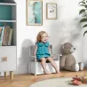Banco Almacenaje para Niños con Respaldo Tapa Amortiguadora Carga 30 kg para Salas de Juego 68,5x34x58 cm Gris y... - Ogal.Es
