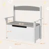 Banco Almacenaje para Niños con Respaldo Tapa Amortiguadora Carga 30 kg para Salas de Juego 68,5x34x58 cm Gris y... - Ogal.Es