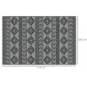 Alfombra de Exterior Reversible 182x274 cm Impermeable Anti-UV para Viajes en Autocaravana Negro y Gris - Ogal.Es
